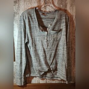 Columbia Heathered Gray Women's Long Sleeve Henley